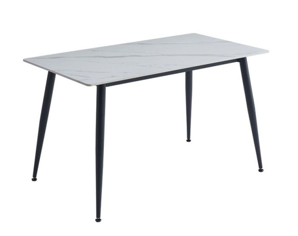 Обеденный керамический стол Vetro Mebel TM-100 Белый мрамор-черный-0