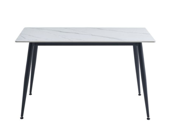 Обеденный керамический стол Vetro Mebel TM-100 Белый мрамор-черный-2