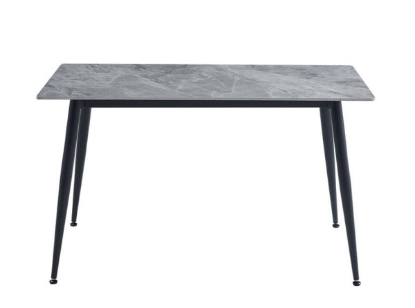 Обеденный керамический стол Vetro Mebel TM-100 Калакатта грей-черный-2