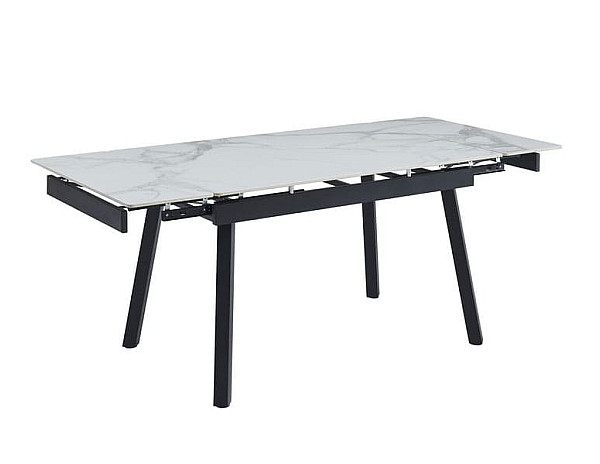 Керамічний стіл розкладний обідній Vetro Mebel TM-88-1 Вайт клауд-чорний-5