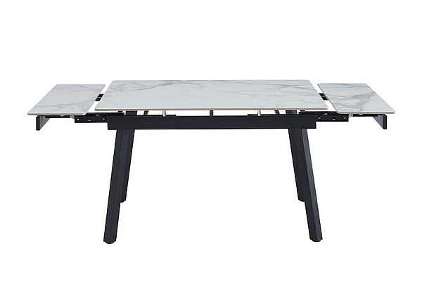 Керамічний стіл розкладний обідній Vetro Mebel TM-88-1 Вайт клауд-чорний-3