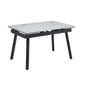Керамический стол раскладной обеденный Vetro Mebel TM-88-1 Вайт клауд-черный