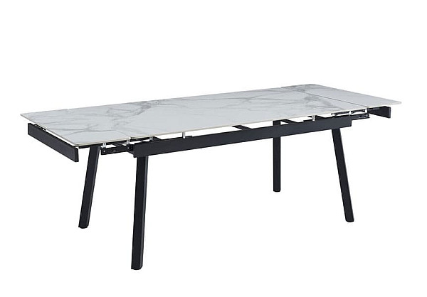 Керамічний стіл розкладний обідній Vetro Mebel TM-88 Вайт клауд-чорний-9