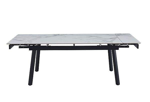 Керамічний стіл розкладний обідній Vetro Mebel TM-88 Вайт клауд-чорний-8