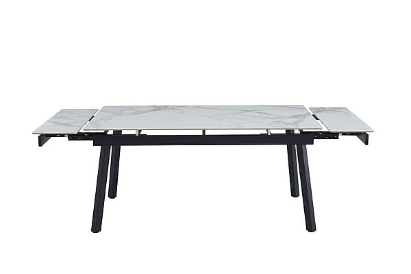 Керамічний стіл розкладний обідній Vetro Mebel TM-88 Вайт клауд-чорний-7