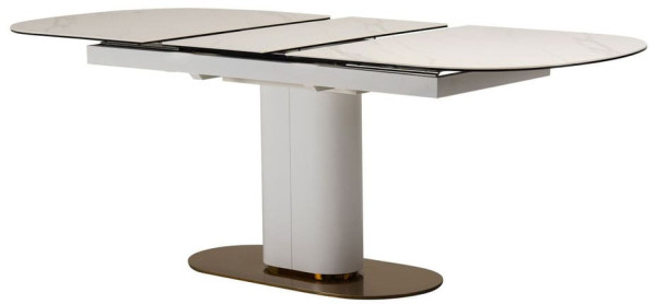 Раскладной обеденный стол Vetro Mebel TML-828 Камео белый мрамор-1