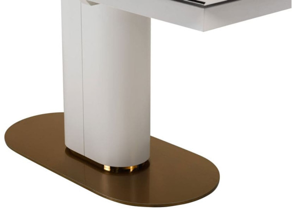 Раскладной обеденный стол Vetro Mebel TML-828 Камео белый мрамор-5