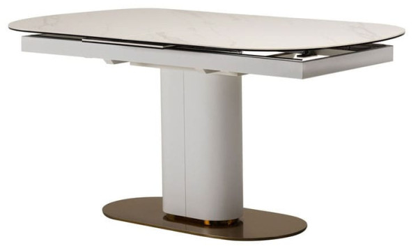 Раскладной обеденный стол Vetro Mebel TML-828 Камео белый мрамор-3