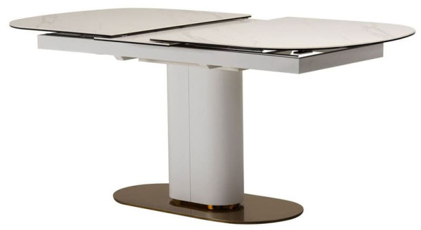 Раскладной обеденный стол Vetro Mebel TML-828 Камео белый мрамор-2