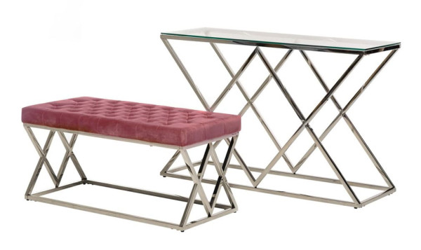 Консоль Vetro Mebel CD-3 Прозорий-срібло-4