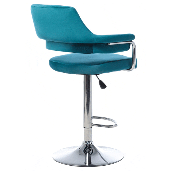Барний стілець Vetro Mebel B-91 Лазурний велюр-4