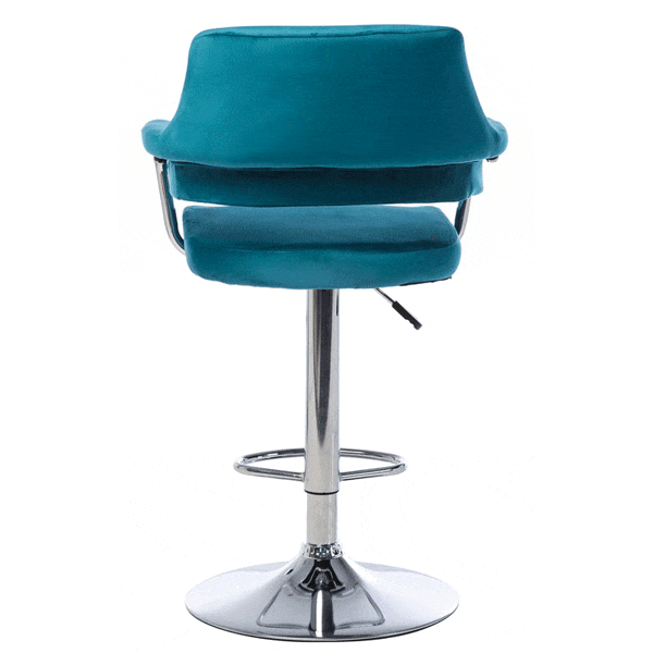 Барний стілець Vetro Mebel B-91 Лазурний велюр-5