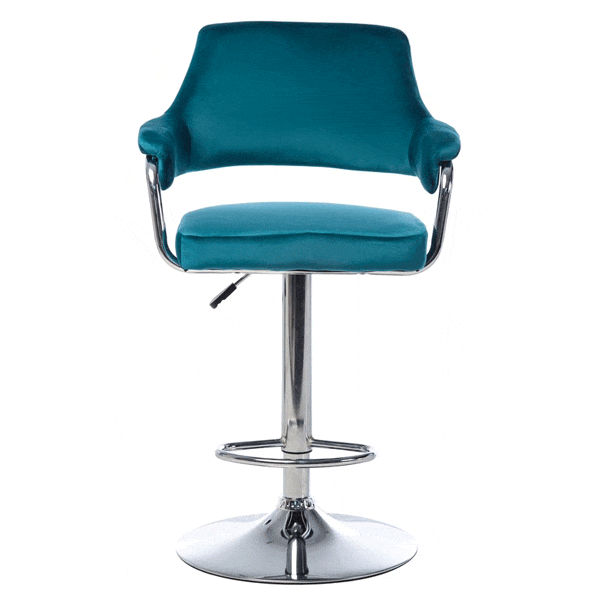 Барний стілець Vetro Mebel B-91 Лазурний велюр-2