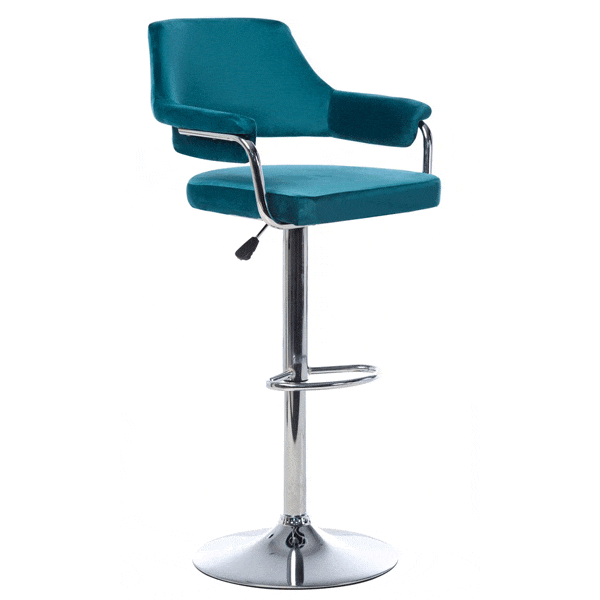 Барний стілець Vetro Mebel B-91 Лазурний велюр-0