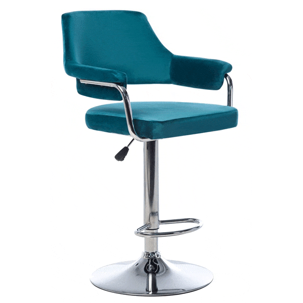 Барний стілець Vetro Mebel B-91 Лазурний велюр-1