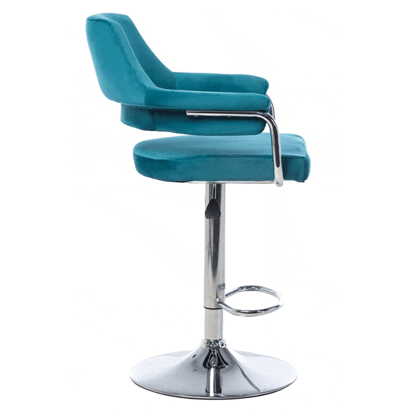 Барний стілець Vetro Mebel B-91 Лазурний велюр-3