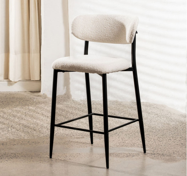 Полубарный стул Vetro Mebel B-160 Натуральный ткань букле-1