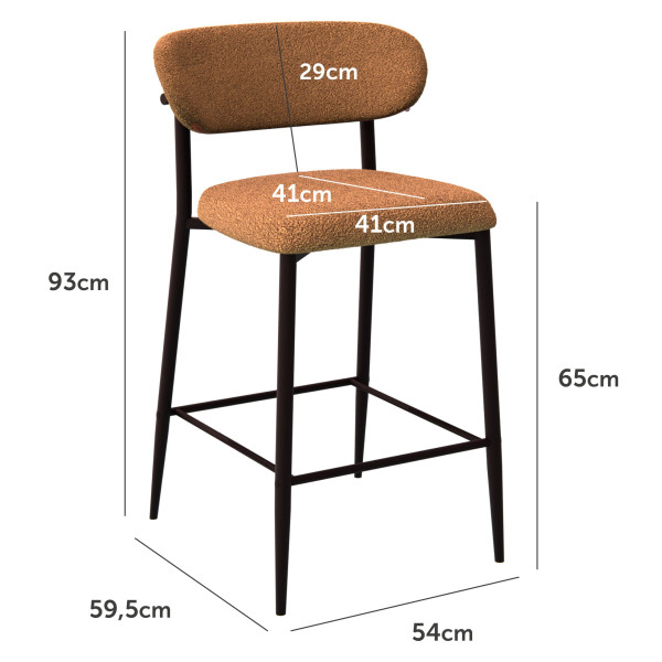 Полубарный стул Vetro Mebel B-160 Горчичный ткань букле-7