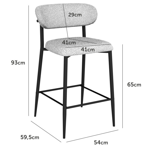 Полубарный стул Vetro Mebel B-160 Натуральный ткань букле-11