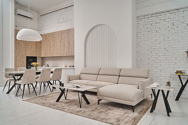 Кутовий диван Vetro Mebel Леонардо Бежевий (R)-2