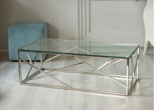 Журнальный стол Vetro Mebel CF-1 Прозрачный - серебро-0