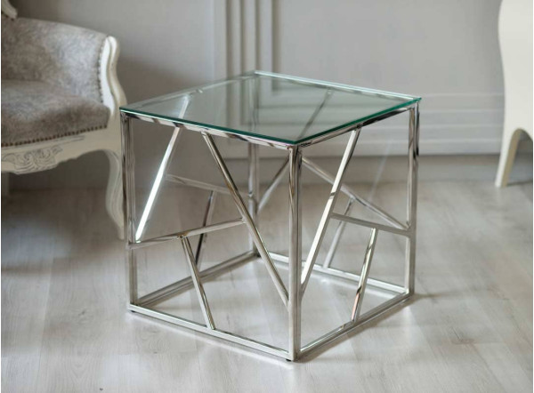 Журнальний стіл Vetro Mebel CF-2 Прозорий - срібло-0
