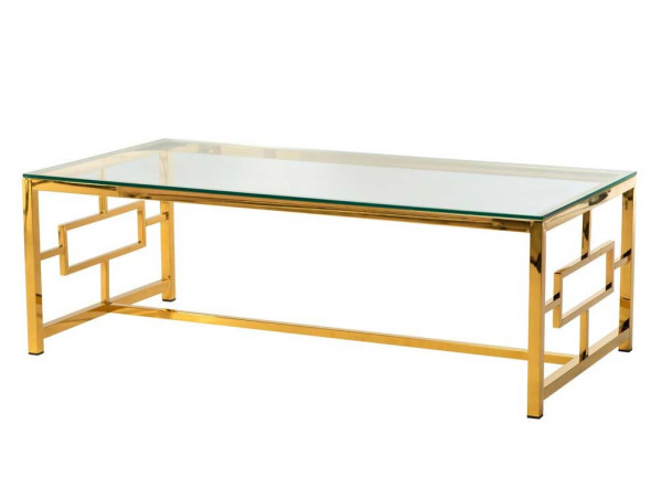 Журнальний стіл Vetro Mebel CL-1 Прозорий – золото-1