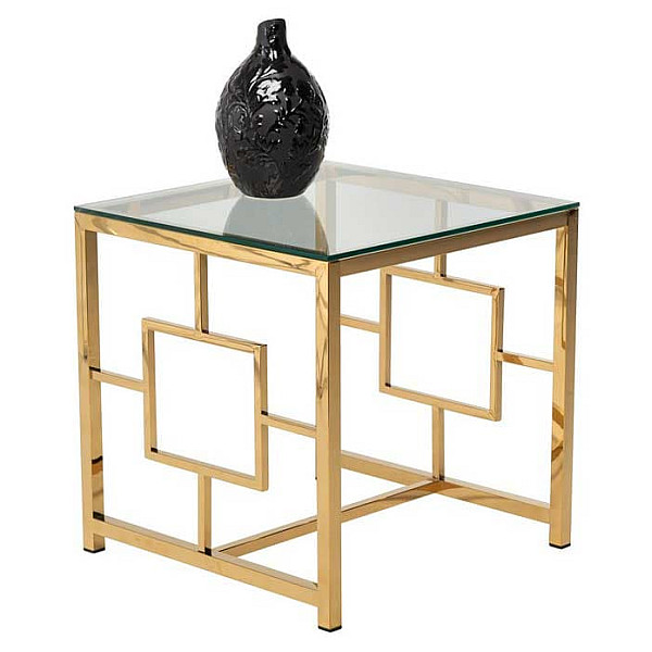 Журнальний стіл Vetro Mebel CL-2 Прозорий - золото-3