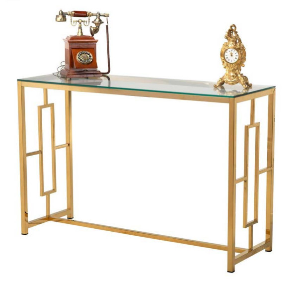 Консоль Vetro Mebel CL-3 Прозрачный - золото-3