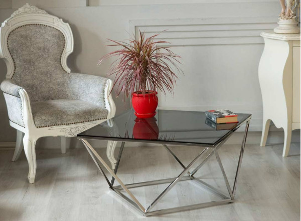 Журнальний стіл Vetro Mebel CP-1 Тоноване - срібло-0