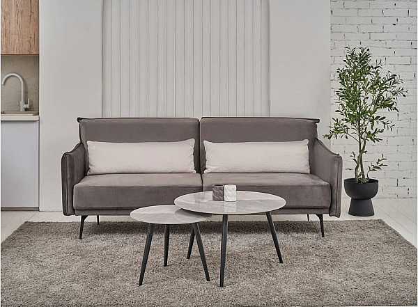 Комплект журнальных столов Vetro Mebel CT-30 Беатрис ребекка грей-черный-0