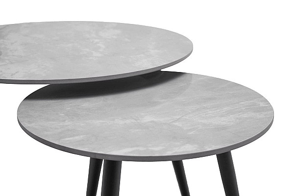 Комплект журнальных столов Vetro Mebel CT-30 Беатрис ребекка грей-черный-4