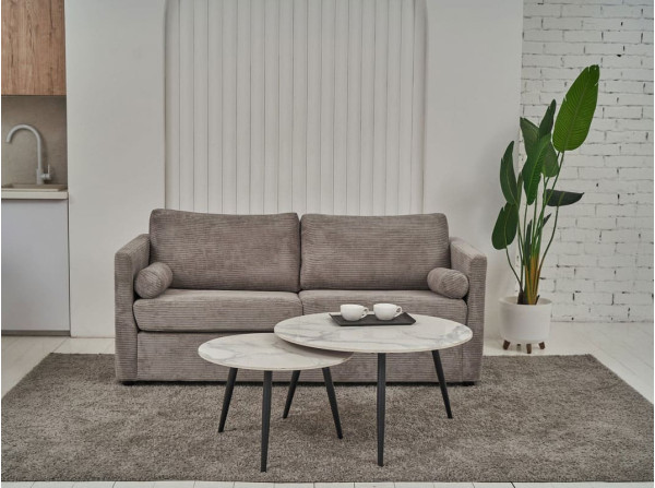 Комплект журнальных столов Vetro Mebel CT-31 Беатрис вайт клауд-черный-0