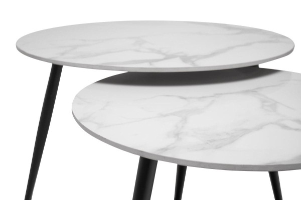 Комплект журнальных столов Vetro Mebel CT-31 Беатрис вайт клауд-черный-4