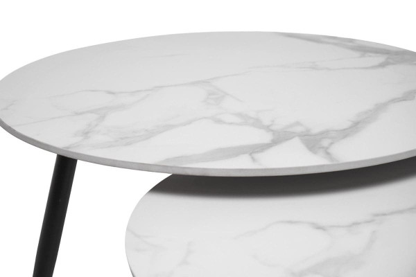 Комплект журнальных столов Vetro Mebel CT-31 Беатрис вайт клауд-черный-3