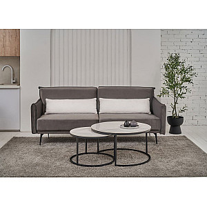 Комплект журнальних столів Vetro Mebel CT-35 Лоренза коса вайт-чорний