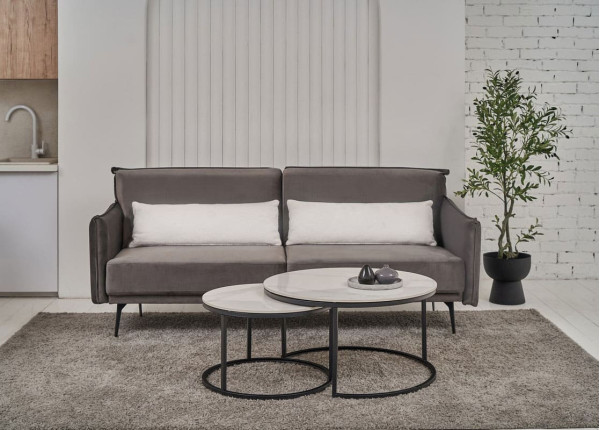 Комплект журнальных столов Vetro Mebel CT-35 Лоренза каса вайт-черный-0