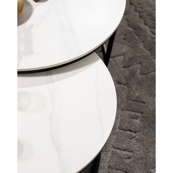 Комплект журнальных столов Vetro Mebel CT-35 Лоренза каса вайт-черный-5