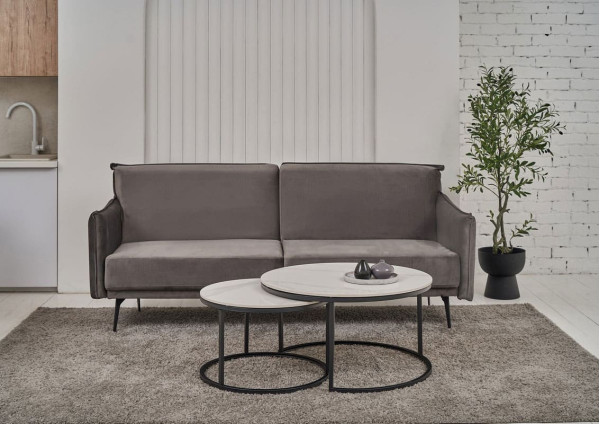 Комплект журнальных столов Vetro Mebel CT-35 Лоренза каса вайт-черный-1