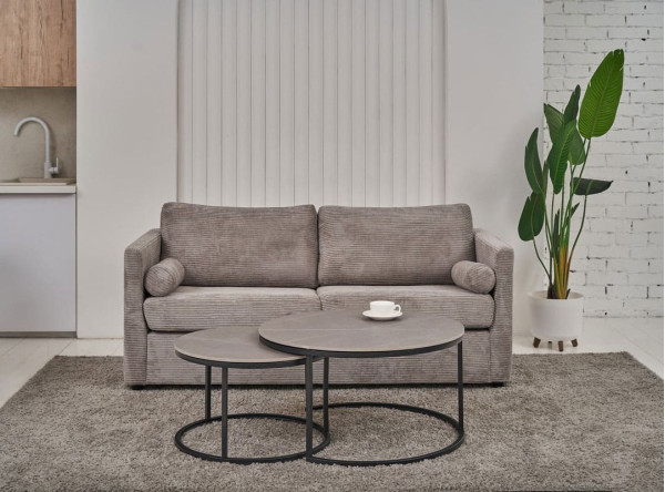 Комплект журнальних столів Vetro Mebel CT-35 Лоренза петра грей-чорний-2