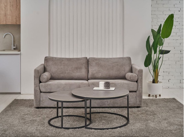 Комплект журнальних столів Vetro Mebel CT-35 Лоренза петра грей-чорний-1