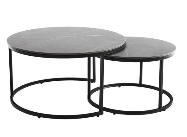 Комплект журнальних столів Vetro Mebel CT-35 Лоренза петра грей-чорний-4