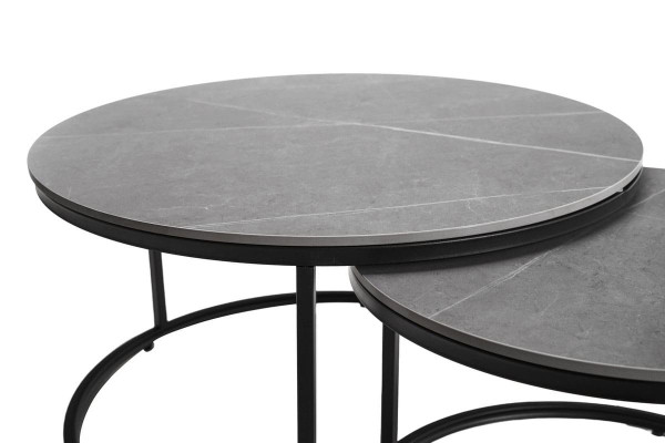 Комплект журнальних столів Vetro Mebel CT-35 Лоренза петра грей-чорний-5