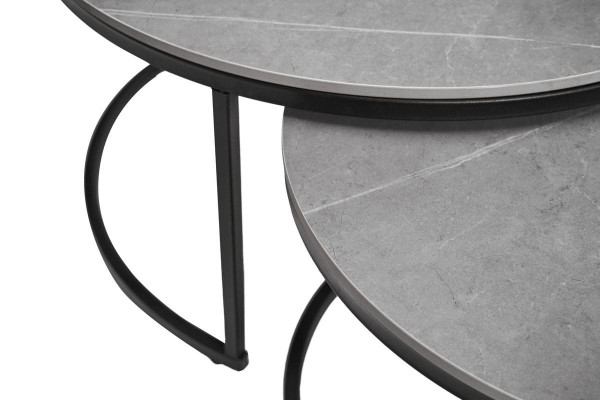 Комплект журнальних столів Vetro Mebel CT-35 Лоренза петра грей-чорний-6