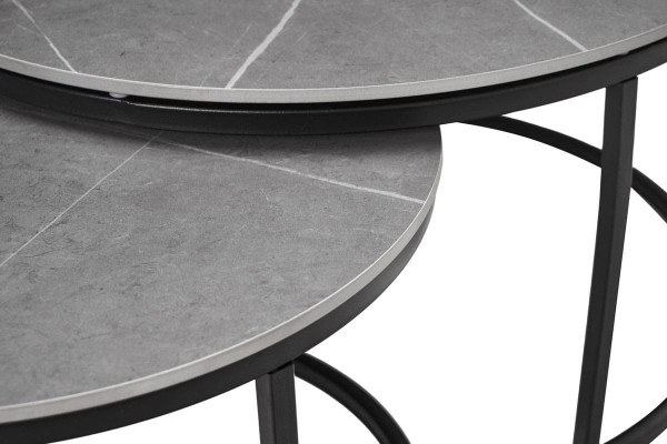 Комплект журнальних столів Vetro Mebel CT-35 Лоренза петра грей-чорний-7