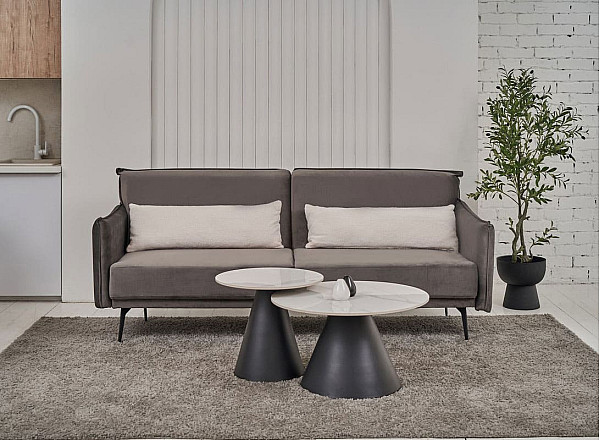 Комплект журнальних столів Vetro Mebel CT-40 Рокко білий мармур-чорний-0