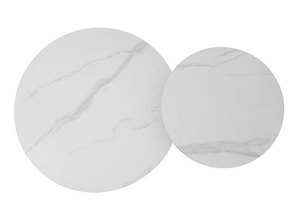 Комплект журнальних столів Vetro Mebel CT-40 Рокко білий мармур-чорний-4