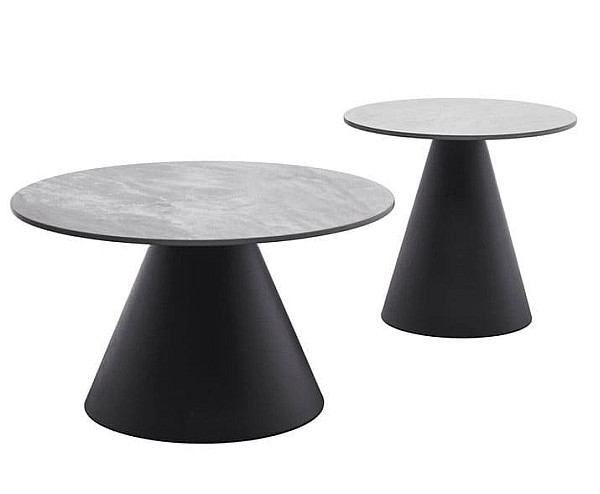 Комплект журнальних столів Vetro Mebel CT-40 Рокко ребекка грей-чорний-2