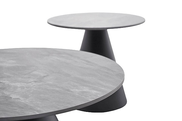 Комплект журнальних столів Vetro Mebel CT-40 Рокко ребекка грей-чорний-3