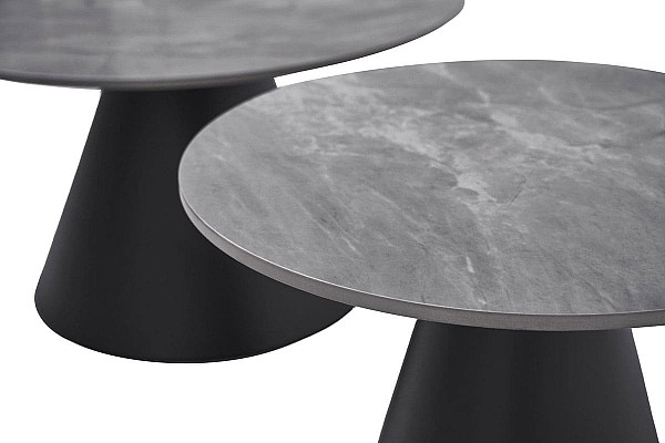 Комплект журнальних столів Vetro Mebel CT-40 Рокко ребекка грей-чорний-5